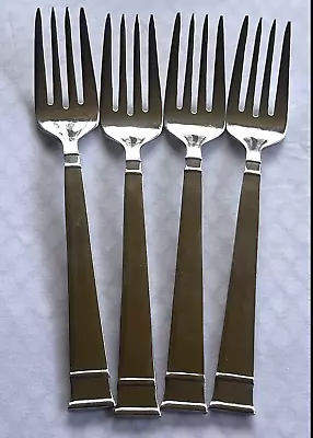 HERITAGE MINT LTD.  BENTLEY  18/10 STAINLESS GLOSSY FLATWARE Salad Spoobs Set 4 • $26.98