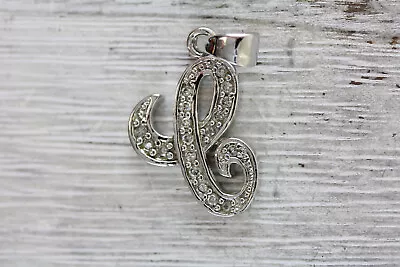 Vintage Brilliant Cz Letter C Initial Sterling Silver 925 Necklace Pendant • $19.20