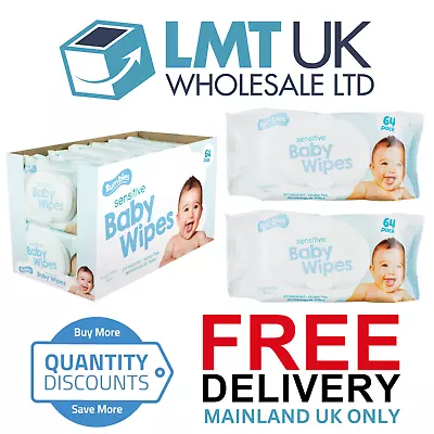 Sensitive And Fragranced Free Baby Wipes Soft Safe Non Allergenic Wholesale Bulk • £4.96