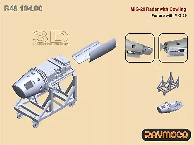 RAYMOCO R48.104.00 1/48 MiG-29 Radar With Cowlings. For Use With MiG-29. • $20.33