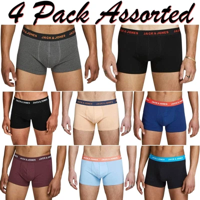 £12.99 • Buy  Jack & Jones Mens 4 Pack Boxer Shorts Trunks Underwear Multipack Underpants Set