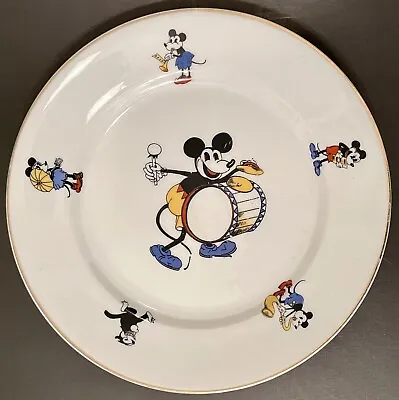 Vtg Mickey Mouse 7.5” Plate Walter E Disney Bavaria Minnie Sax Drum Horn Music • $39.99