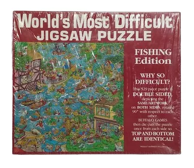 World's Most Difficult Jigsaw Puzzle Fishing Edition Double Sided 529 Pieces NEW • $18