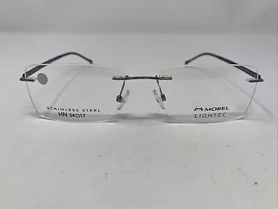 Morel Lightec France 30110L GB 02 54-17 Gunmetal Rimless Eyeglasses Frame 7409 • $93.75