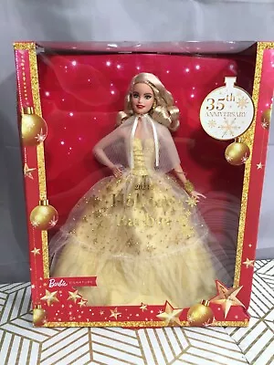 2023 Holiday Barbie 35th Anniversary Collector Doll Blonde Hair & Golden Gown • $29.99