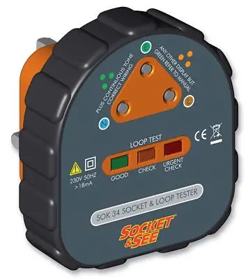 230V Easy Earth Loop And Mains Socket Tester - 13A  Socket & See • £59.89