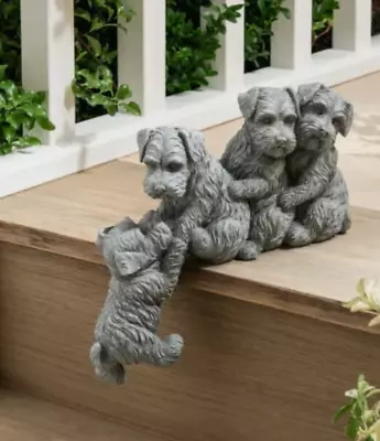 4 Schnauzer Dog Garden Ornaments Statue Decorative Garden Indoor/Outdoor Statue • £27.99