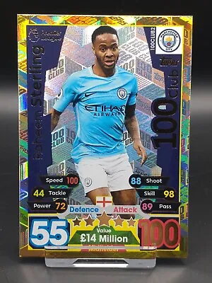 2017-18 Topps Match Attax Extra EPL Raheem Sterling Man City 100 Club #100CLUB2 • £2.25