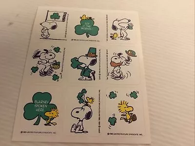 Very Vintage Peanuts Snoopy Charles Schulz St Patricks Day Sticker Sheet • $5.50