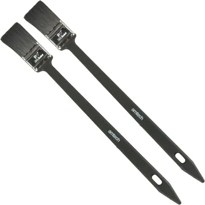 ANGLED PAINT BRUSH AMTECH 38MM X2 Pipe Radiator Long Reach Plastic Handle Thin • £5.89