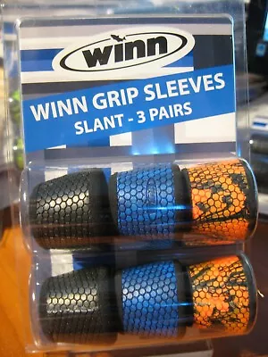 3 Pack Winn Fishing Reel Grip Sleeves Slant Type Black Blue Camo Orange Camo • $28.99