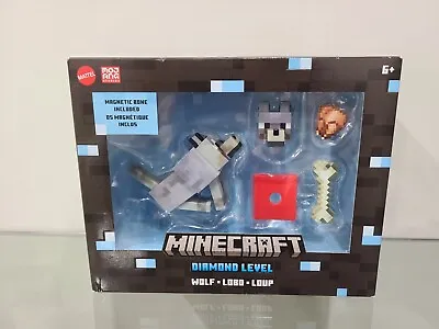 Minecraft Diamond Level Series Wolf Figure Magnetic Bone Included • $14.57