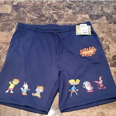 Nickelodeon Men's  RUGRATS Fleece Jogger Shorts  Navy Blue Size L NWT!! • $15