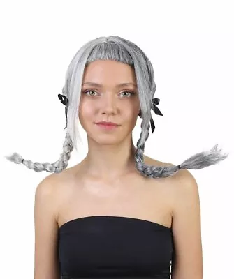 Adult Cosplay Melanie Style Grey White Ponytail Party Fancy Dress Wig HW-1100A • $17.20