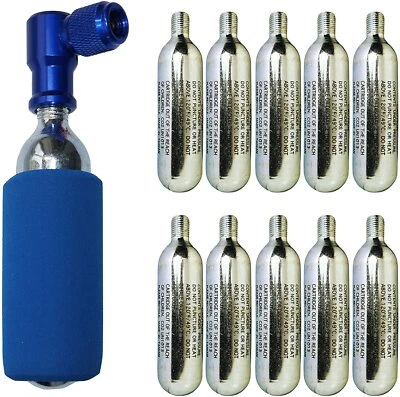 £22.99 • Buy Bike CO2 Inflator 'In & Out' With 10 X 16g CO2 Cartridges Bicycle Tyre Pump Kit