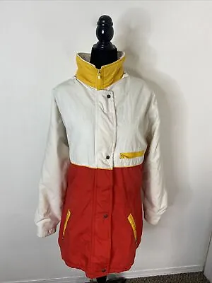 Vintage Olympic Woman 16 Winter Snow Jacket Coat 80s Colorful • $9.50