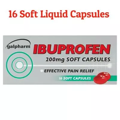 Galpharm Ibuprofhen Pain Relief 200mg Soft Liquid Capsules - 16 Capsules • £3.25