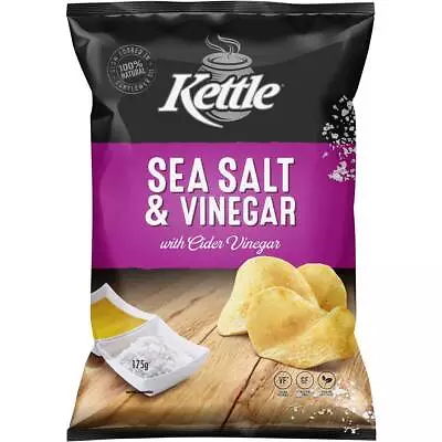 Kettle Sea Salt And Vinegar Potato Chips Pack 175g • $16