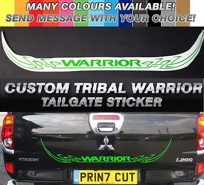 Mitsubishi L200 Warrior Tribal Rear Tailgate Decal Sticker Barbarian ANY COLOUR • $15.90