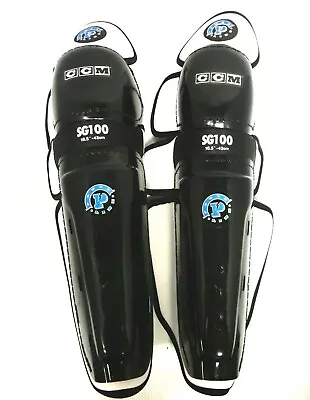 Ccm Sg100 Powerline Mens Adult 16.5  Ice Hockey Shin Guards White / Black • $17.99