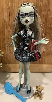 Monster High 11  Mattel Frankie Stein Doll With Pet & Accessories • $25