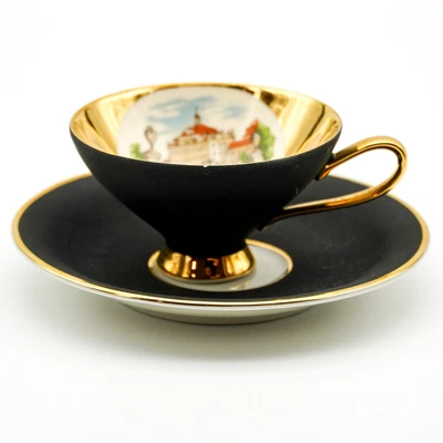 $14.98 • Buy Vintage Gerold Porzellan Demitasse Set Luxwigsburg Schloss Black Tea Cup Bavaria