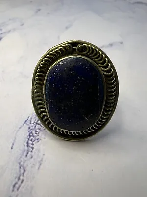 Vintage Handmade Native American Lapis Lazuli Ring In Mixed Metals • $39