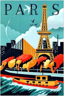 Travel Posters Paris - France - Travel Poster Retro Vintage Poster • $14.99