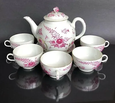 Worcester Porcelain Puce Monochrome Tea Set Painted By James Giles C 1775 • $580