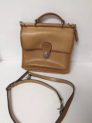 Vintage COACH WILLIS Tan Leather Shoulder Bag Satchel Purse Nickel 9927 USA • $99.99