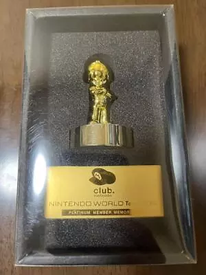 Super Mario Gold Statue Figure Platinum Member Memorial Club Nintendo Limited • $55.99