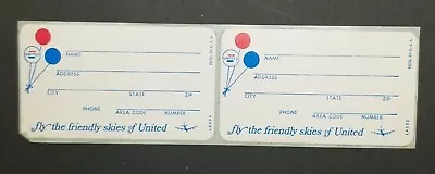 UNITED AIRLINES Vintage 1960s 1970s Baggage Sticker Strip Of 2 Unused • $3.99