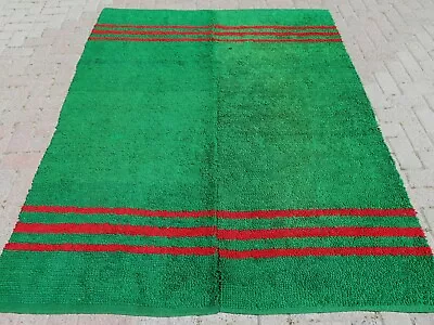 Vintage Turkish Shaggy Rug Mohair Carpet Long Hairy Rugs Green Carpet 65 X83  • $299.53