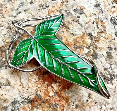 Leaves Of Lorien Brooch | Elven Leaf Platinum | Gift LOTR Fantasy Cosplay • $29.99