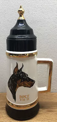 Vtg Doberman Pinscher Stein D.P.C.F. 9-14-75 High Scoring Champion Of Record • $37.49