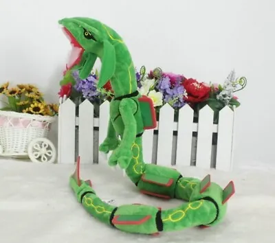 80cm Green Rayquaza Black Dragon Plush Toys Stuffed Doll Kids Birthday Gifts • $16.99