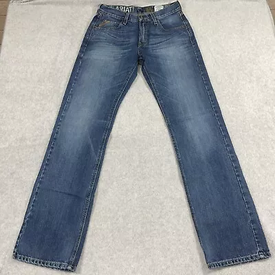 ARIAT Mens Size 29x36 M5 Low Rise Jeans Medium Wash Denim Whiskering • $34.88