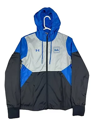 UCLA Under Armour Windbreaker Hooded Jacket Womens XS Full Zip Multicolor NWT • £67.46