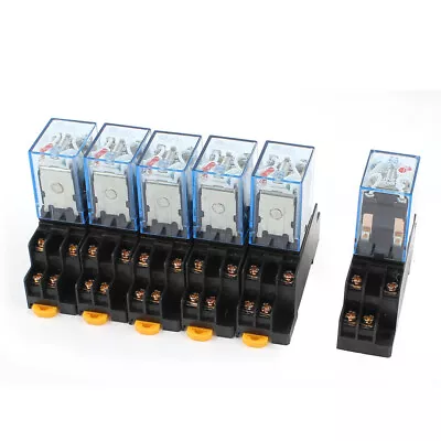 6pcs AC 110/120V Coil 8Pins DPDT 35mm DIN Rail Electromagnetic Power Relay • $30.12