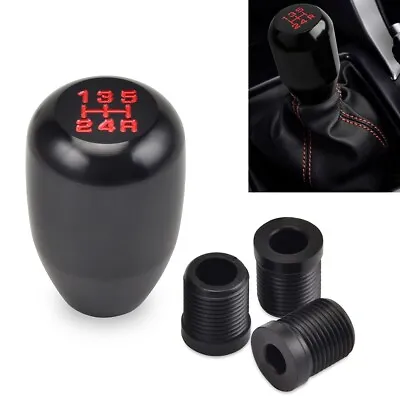 Universal Car 5 Speed Manual Shift Knob Gear Stick Shifter Lever Black Aluminum • $9.99