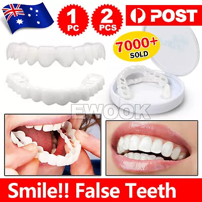 Snap On Bottom /Upper Lower False Teeth Dental Veneers Dentures Fake Tooth Smile • $10.95