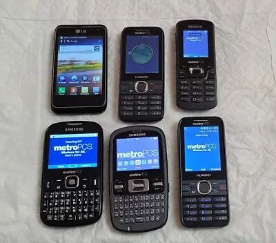 Lot Of 6 MetroPCS Phones - Working Untested - Samsung LG Huawei Kyocera • $45.99