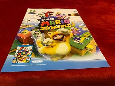 Game6 Game Advert 11x16 Nintendo Wii : Super Mario 3d World • £11.99