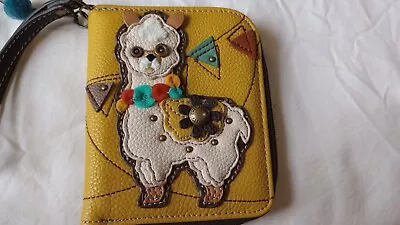 Chala Zip Around WalletGently Used Super Cute LLama Mustard Yellow Background • $12