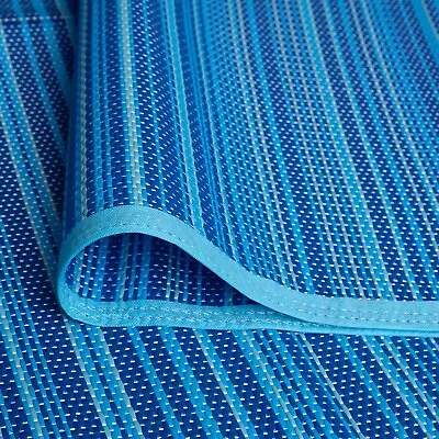 Blue Outdoor Garden Rug Waterproof Rugs Camping Stain Resistant Deck Patio Area • £16.95