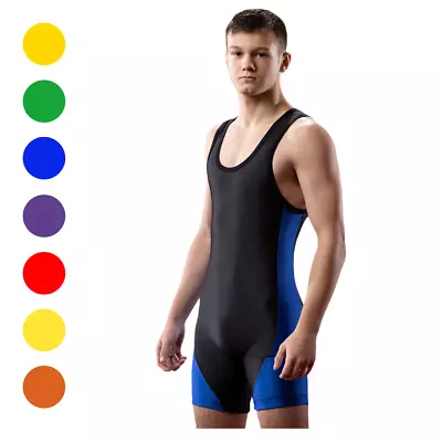 Matman Wrestling Singlet Men's Illinois Weightlifting Singlet Nylon Spandex USA • $44.95