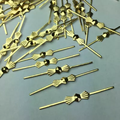 200pcs Crystal Bead Connectors Chandelier Parts Metal Bow Tie Golden Pins 45mm# • $10.88