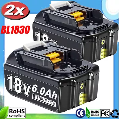 2Pack For Makita 18V 6.0Ah LXT Lithium-Ion BL1860 BL1850 BL1830 Battery 194205-3 • $28.40