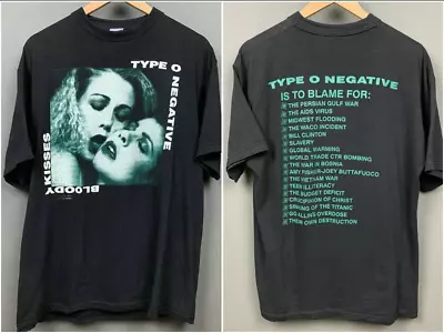 RARE!! TYPE O NEGATIVE 1993 Bloody Kiss Retro Band Touring T-shirt Black S-5XL • $7.91