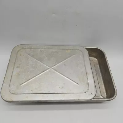 Vintage Mirro Aluminum Baking Cake Pan Slide On Lid Model 5488M 10 X 8 X 2-5/8 • $29.49
